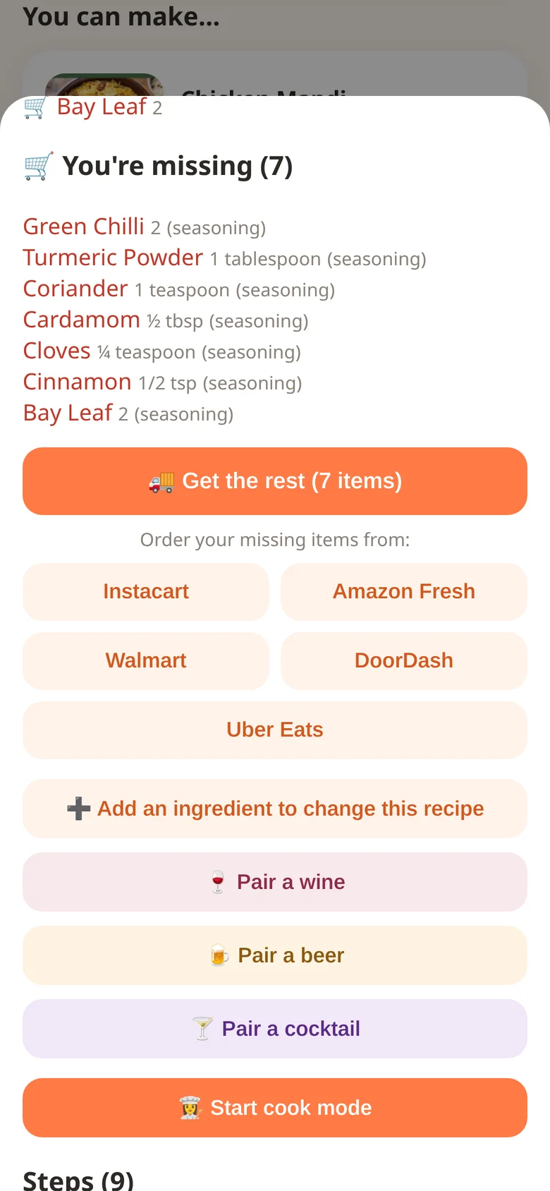 Get the rest delivery options